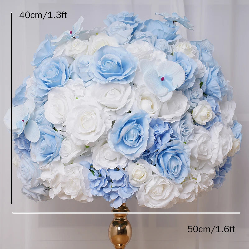 Baby Blue and White Rose Wedding Backdrop