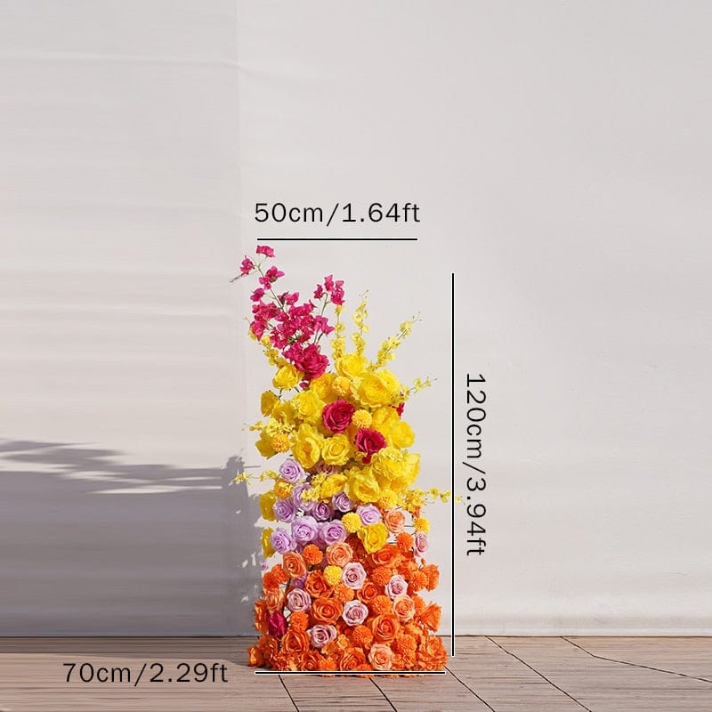 WeddingStory Shop 120x70cm colorful Multicolor Artificial Flower Arch Decor