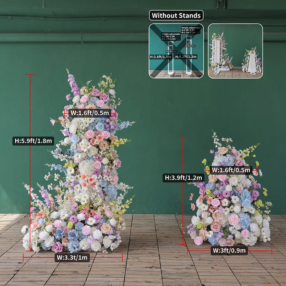 Marshmallow color Artificial Flower Runner for Wedding Backdrop