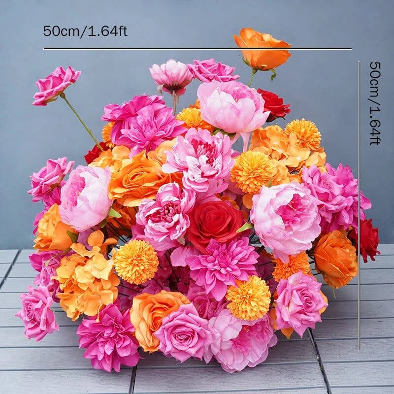 WeddingStory Shop 50x50cm floor flower A Luxury 5D Colorful Wedding Backdrop