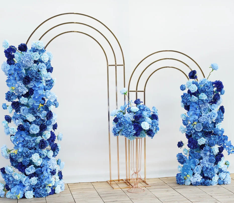 Luxury Royal Blue Wedding Backdrop Floral Arrangement