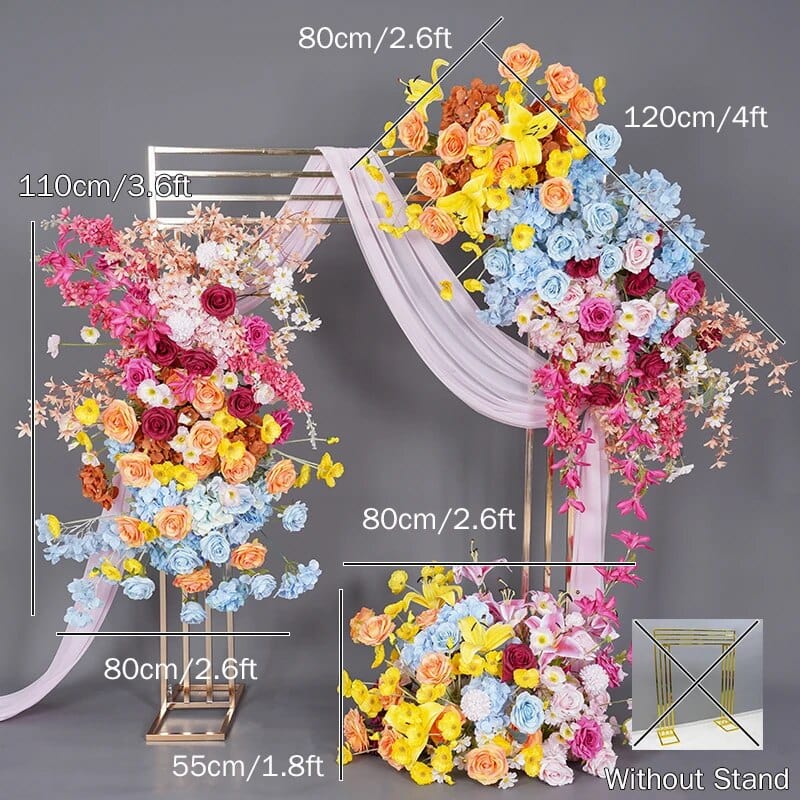 WeddingStory Shop 3pc flower no stand Colorful Floral Arrangement For Wedding Backdrop