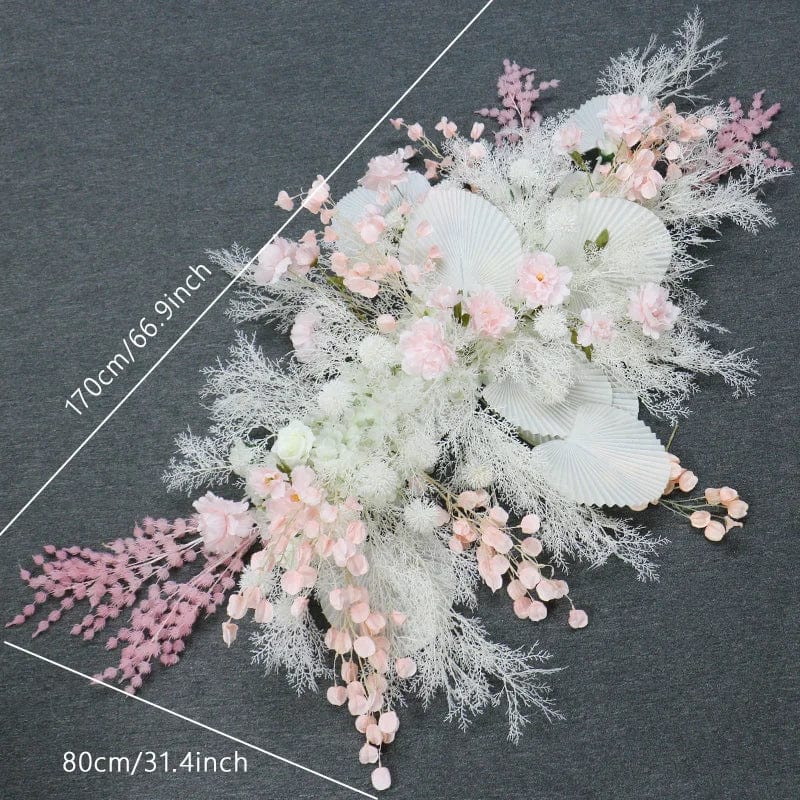 WeddingStory Shop 170x80cm pink row White Arch Flower Backdrop Flowers