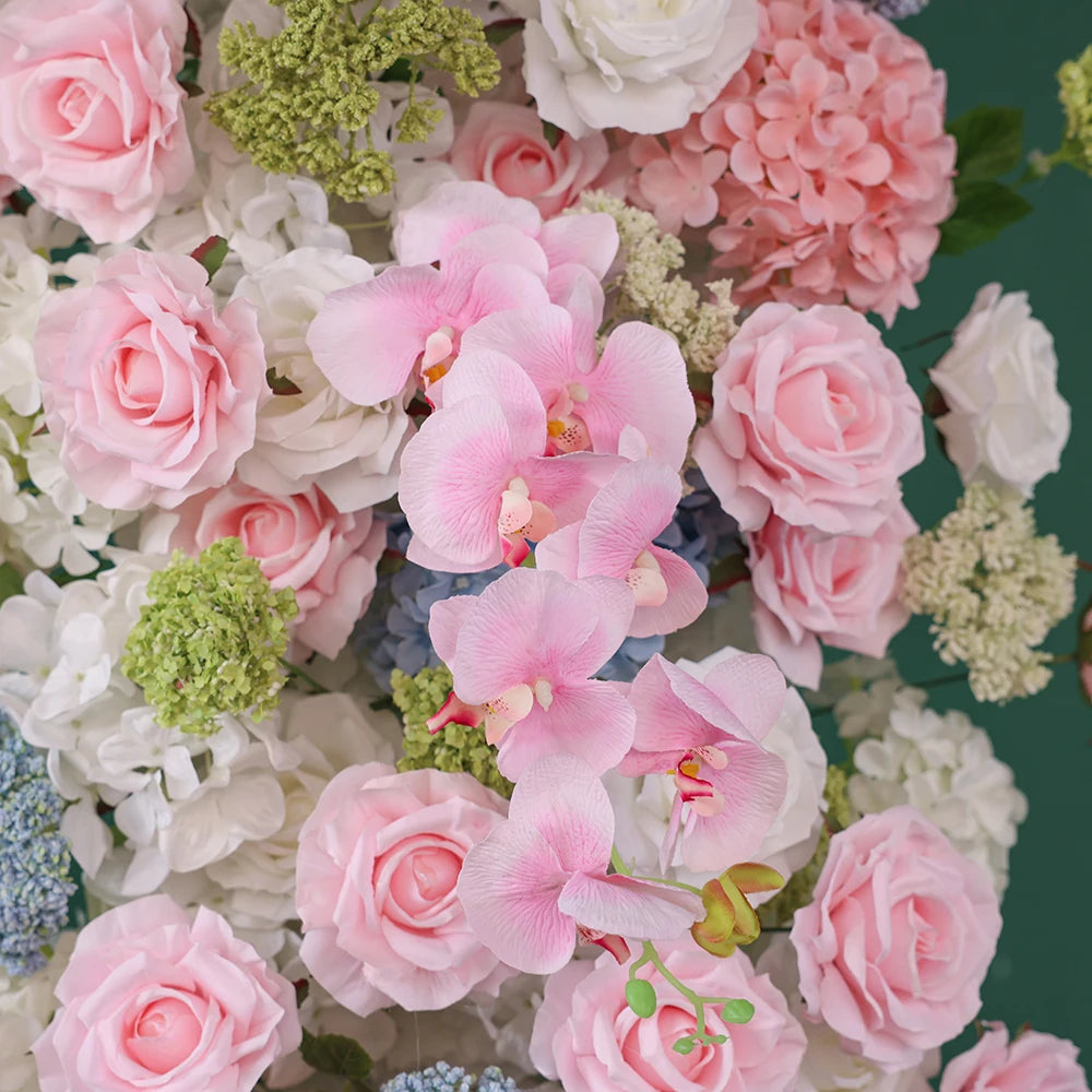 Cotton Candy Artificial Rose Delphinium Arch Floral Arrangement