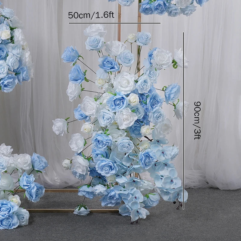 Baby Blue and White Rose Wedding Backdrop