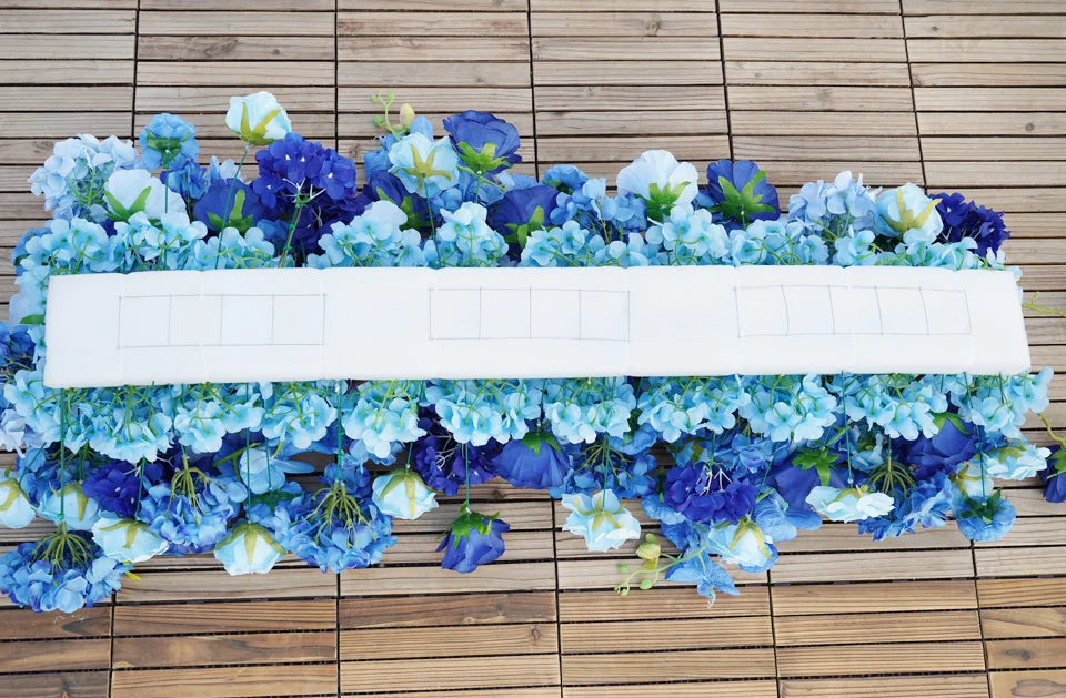 Luxury Royal Blue Wedding Backdrop Floral Arrangement