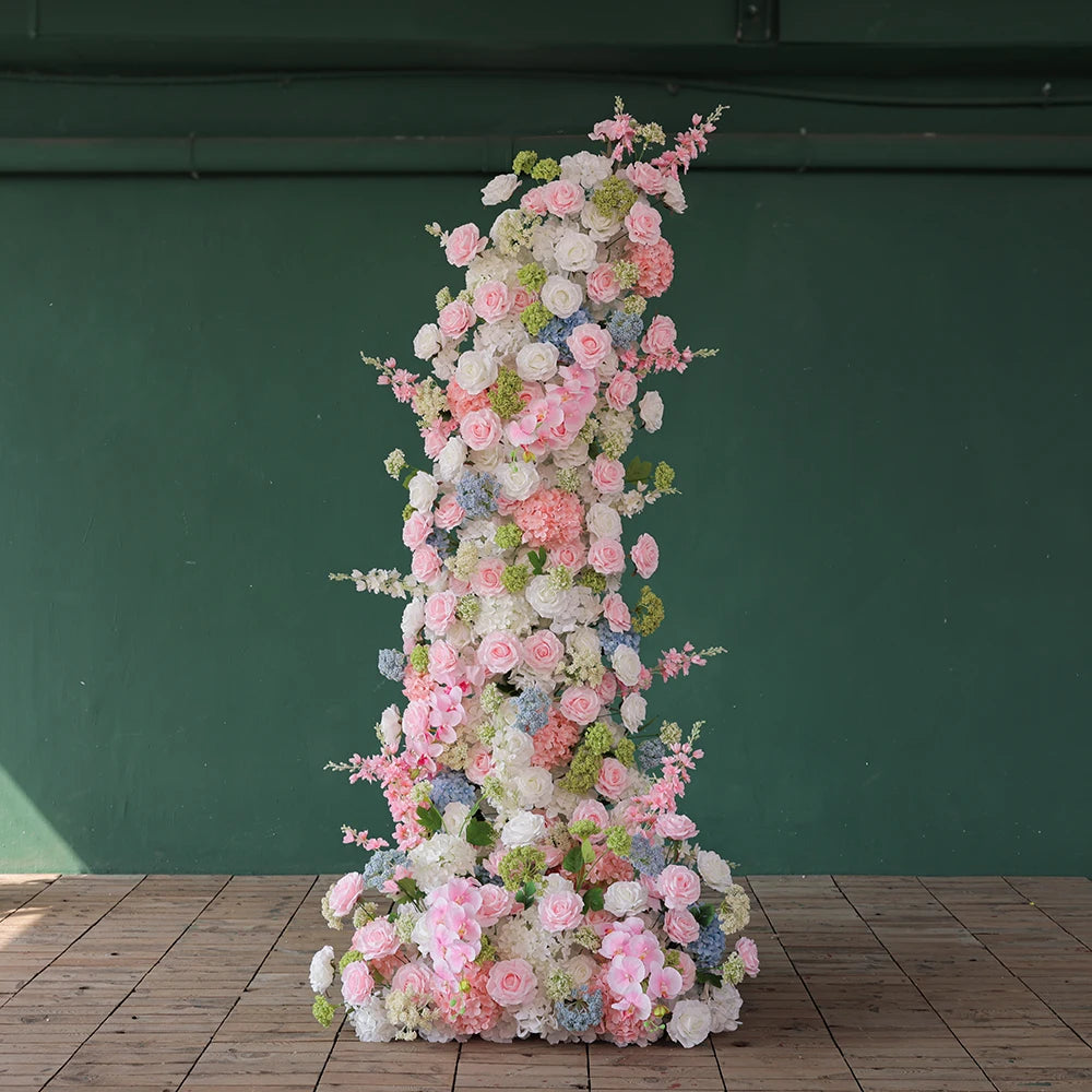 Cotton Candy Artificial Rose Delphinium Arch Floral Arrangement