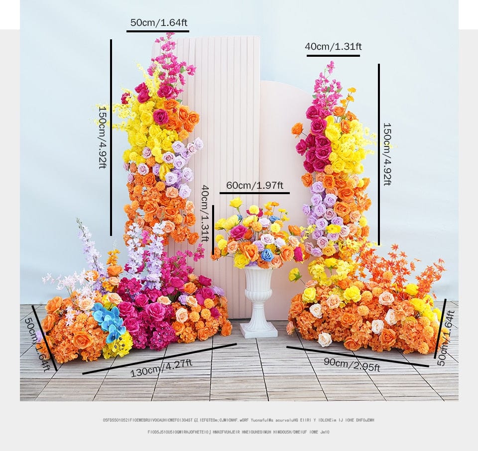 WeddingStory Shop 5pc flowers no stand Multicolor Artificial Flower Arch Decor