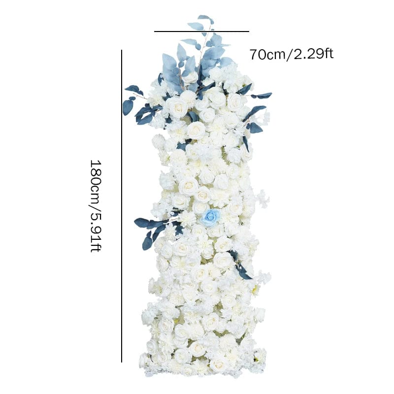 WeddingStory Shop Event Decor 180x70cm flower row Luxury White Blue Wedding Backdrop Arch