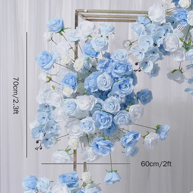 Baby Blue and White Rose Wedding Backdrop