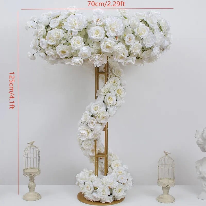 WeddingStory Shop Wedding Table Centerpiece Gold Stand with flower arrangement