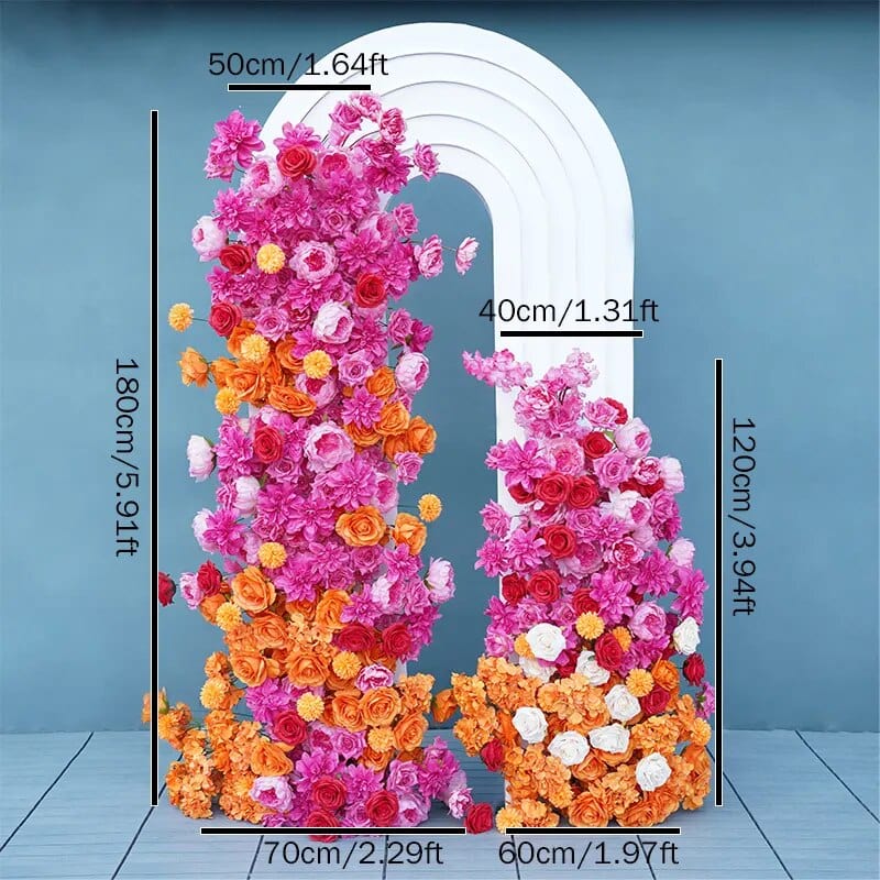 WeddingStory Shop 2pc flowers no stand A Luxury 5D Colorful Wedding Backdrop