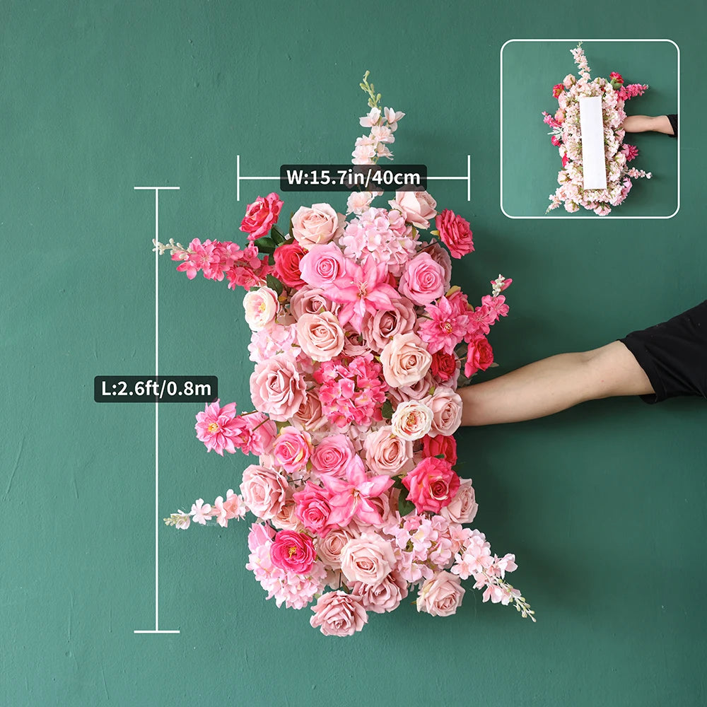 Pink flowers Artificial Decoration Luxury Rose Delphinium Flower Arrangement