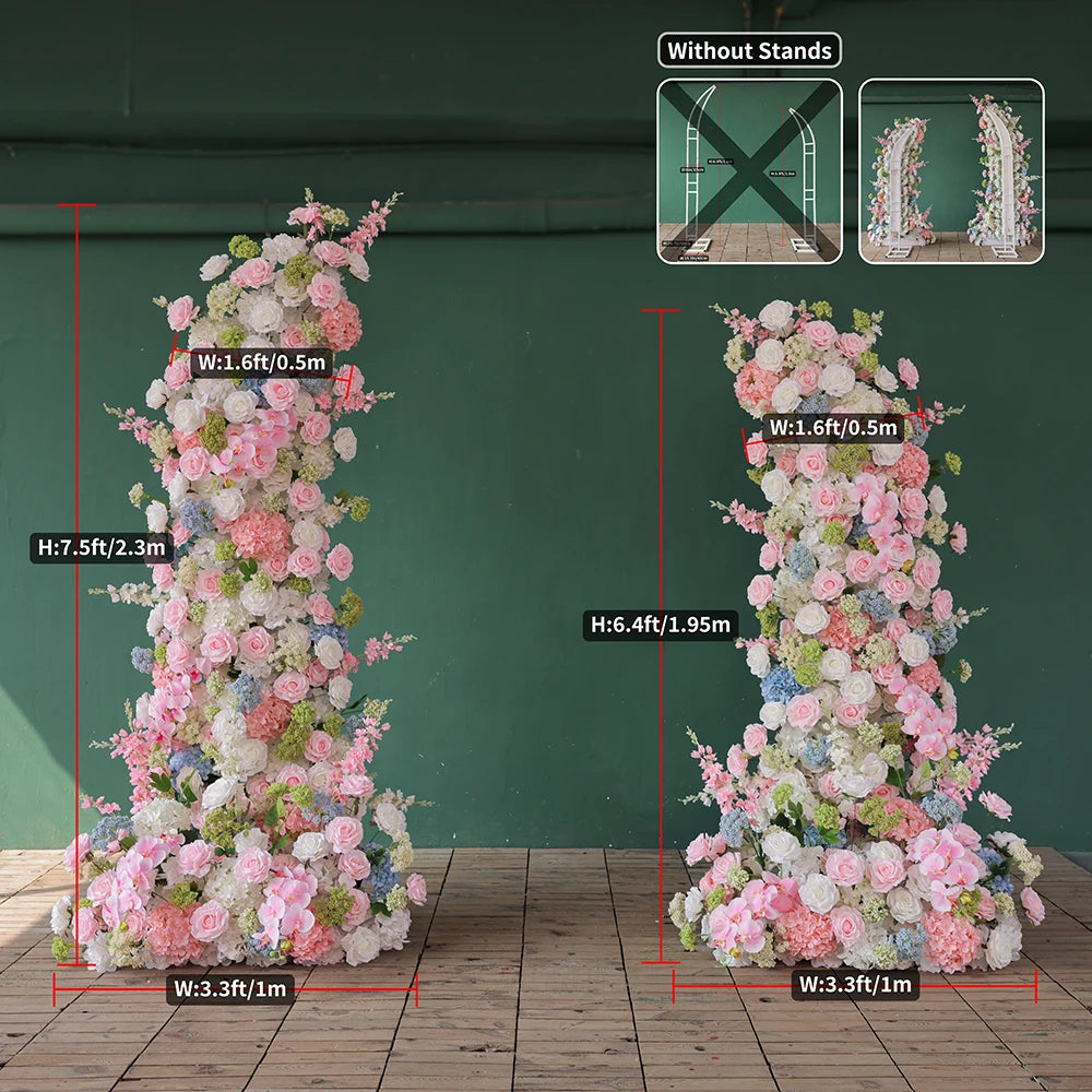 Cotton Candy Artificial Rose Delphinium Arch Floral Arrangement