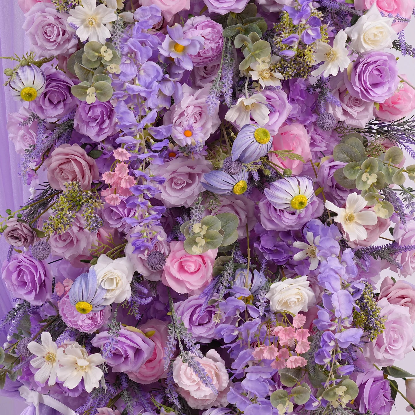 Dreamy Purple Lavender Rose Delphinium Backdrop Arrangement