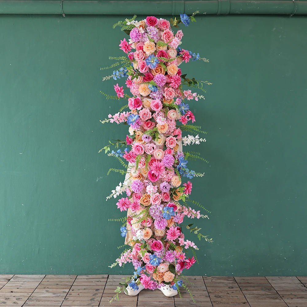 Luxury Purple Pink Blue Series Artificial Flower Runner