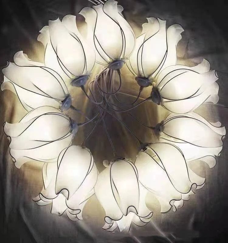 WeddingStory Shop 110V / 10PCS  Warm LED Lily Flower LED fabric Chandelier