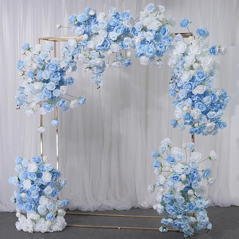 Baby Blue and White Rose Wedding Backdrop