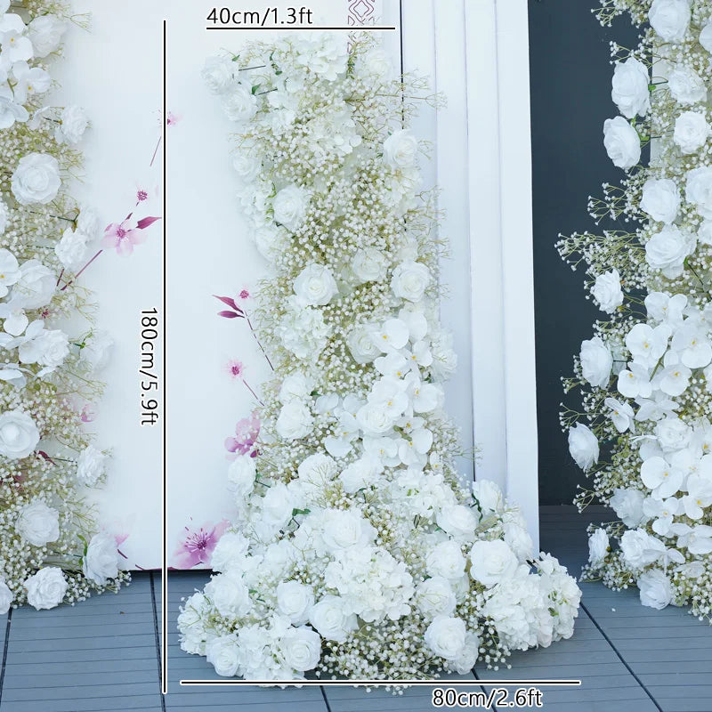 White Rose Orchid Baby Breath Wedding Backdrop