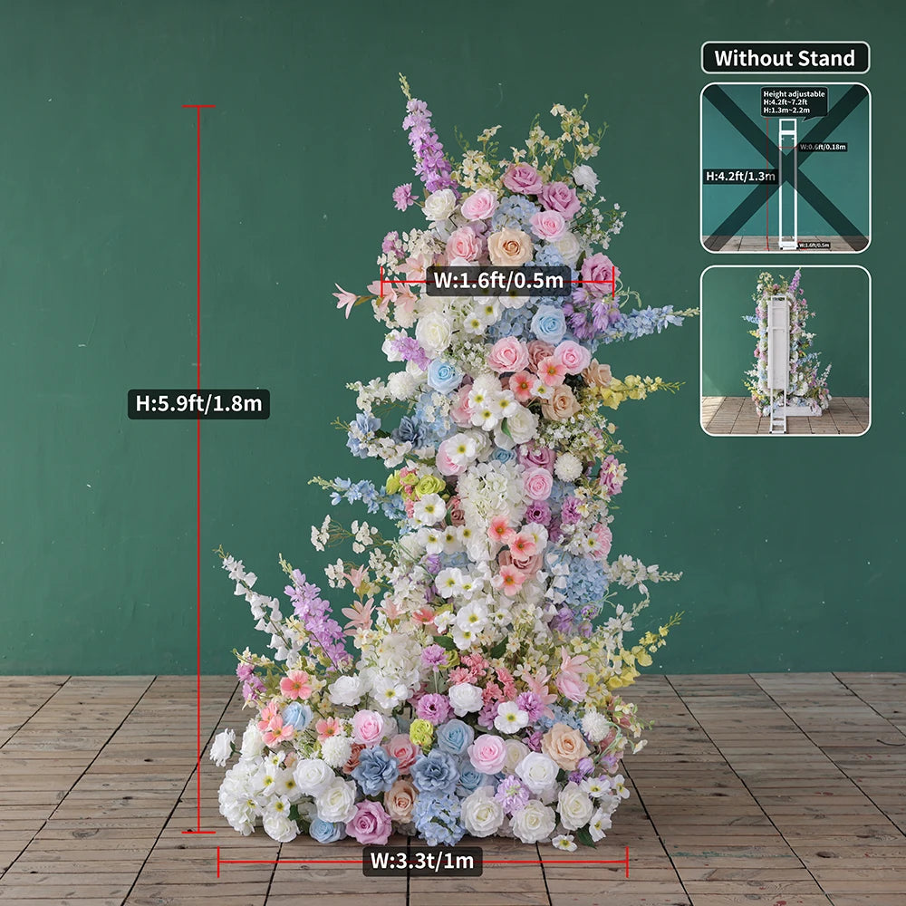 Marshmallow color Artificial Flower Runner for Wedding Backdrop