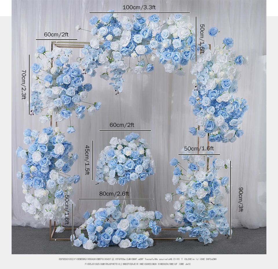 Baby Blue and White Rose Wedding Backdrop