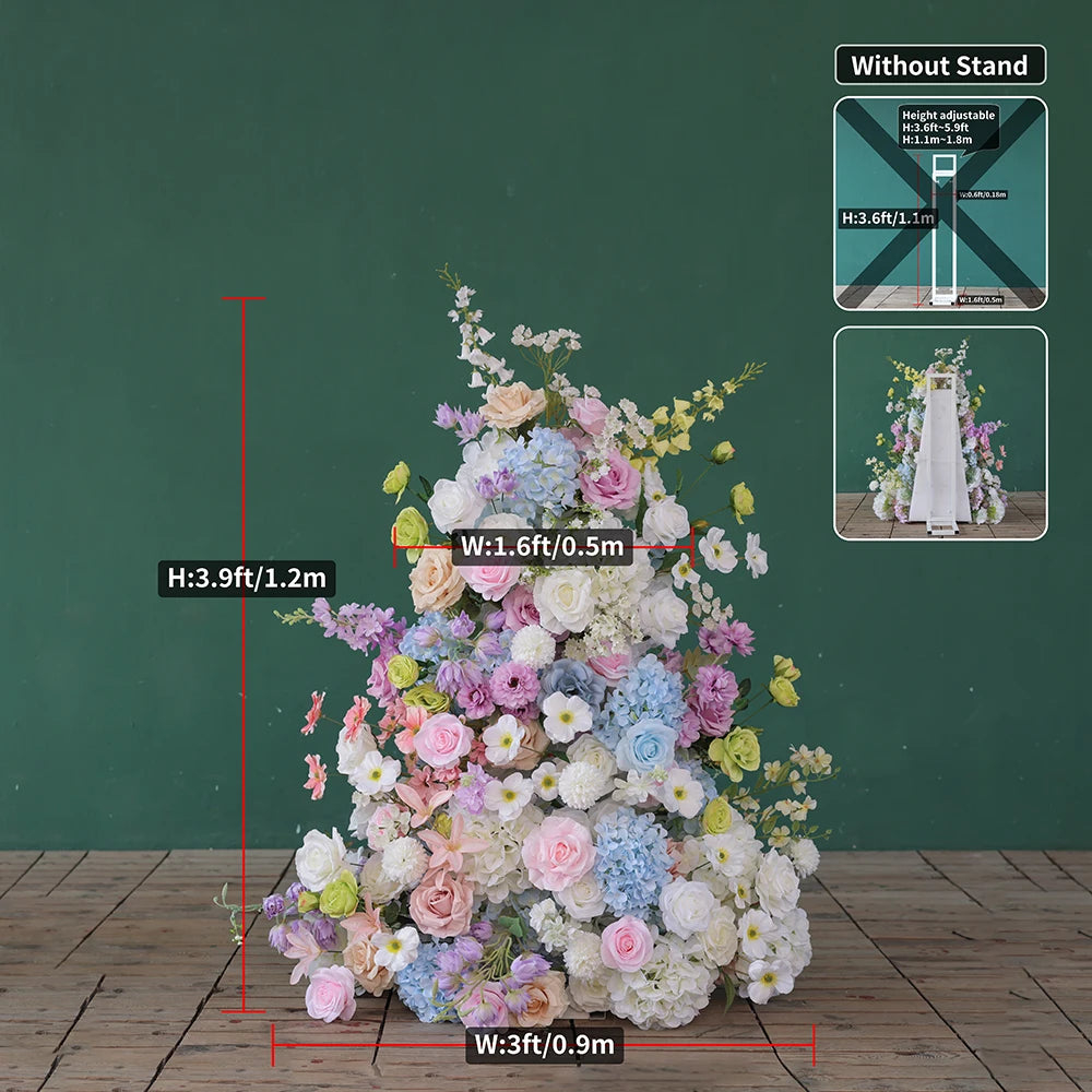 Marshmallow color Artificial Flower Runner for Wedding Backdrop