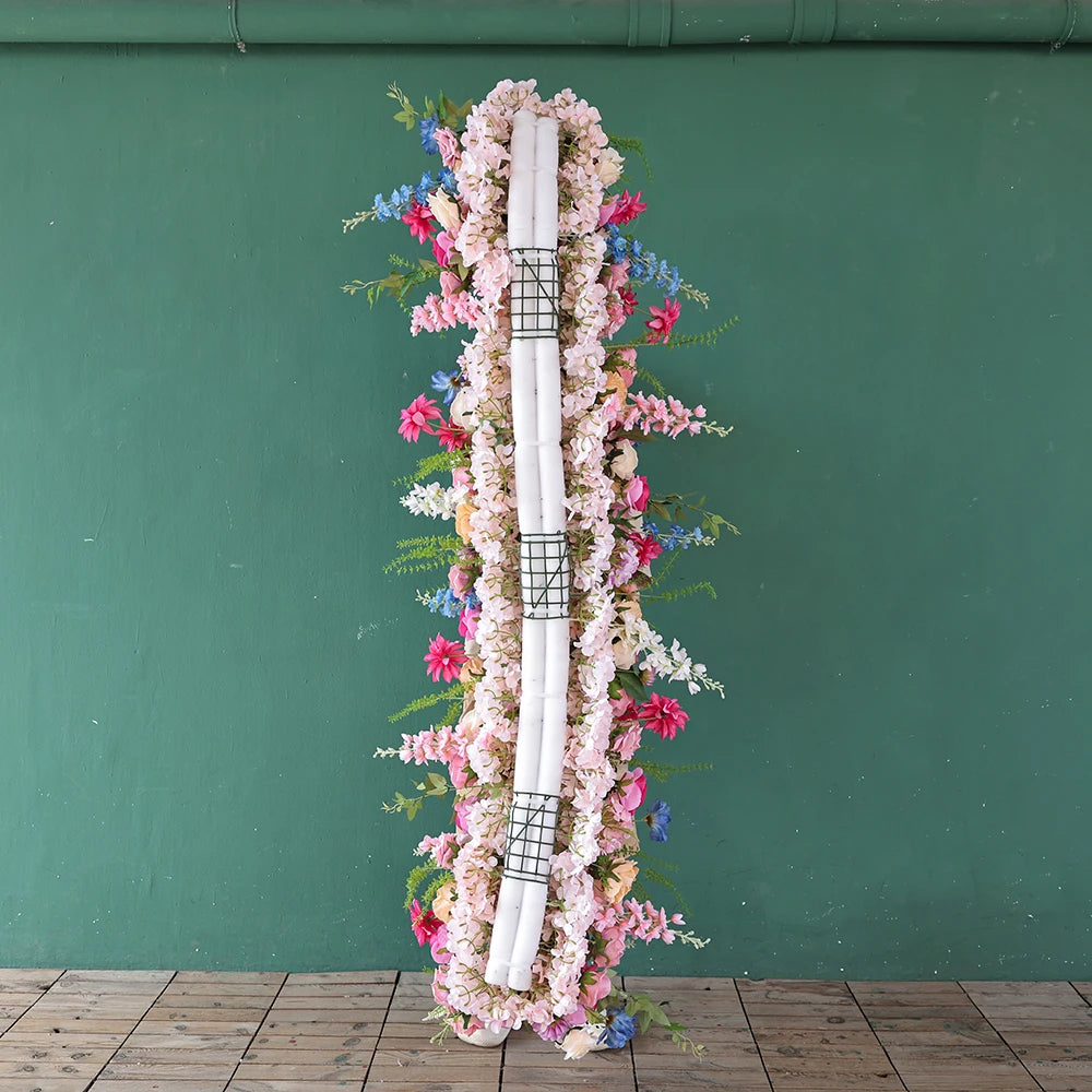 Luxury Purple Pink Blue Series Artificial Flower Runner