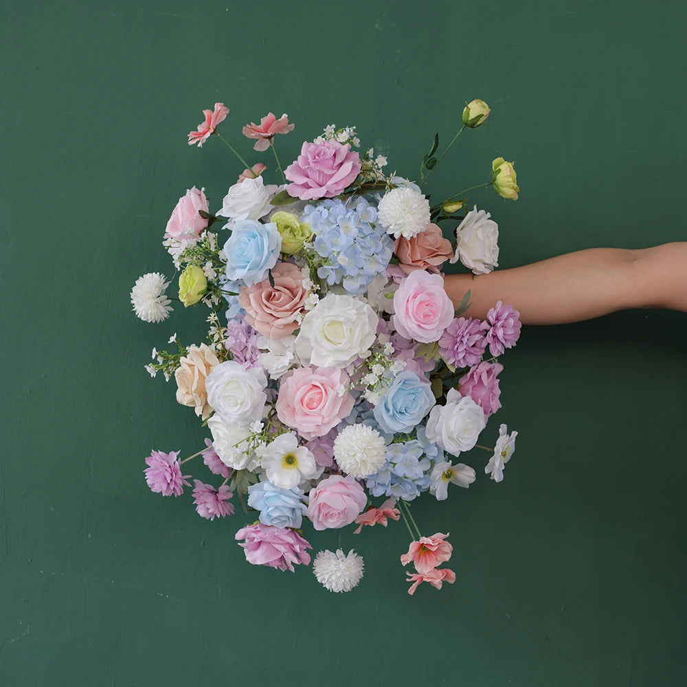 Marshmallow color Artificial Flower Runner for Wedding Backdrop