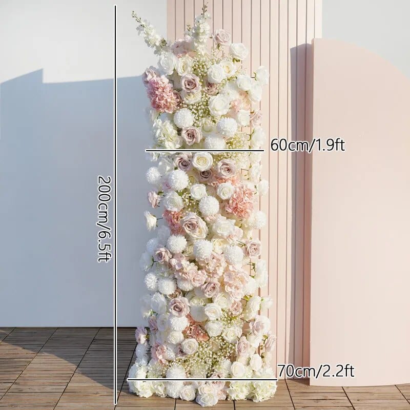 WeddingStory Shop 200x70cm flower row 5D Wedding Backdrop Floral Arrangement Beige