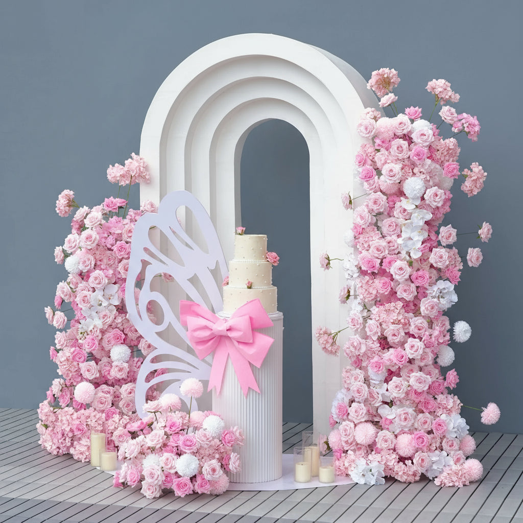 Marshmallow pink Silk Flowers Arrangements