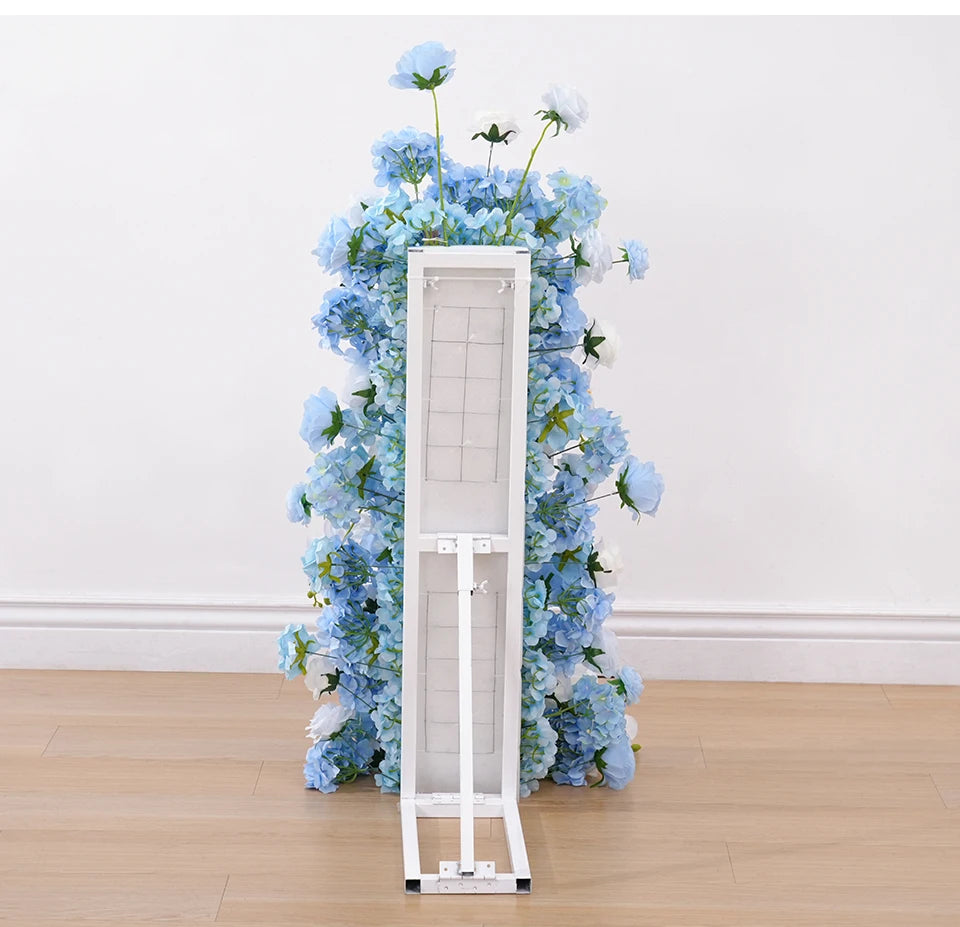 Blue White Floral Arrangement Wedding Backdrop