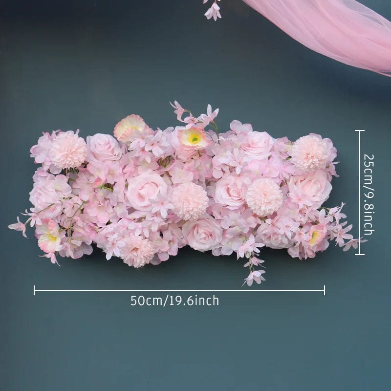 WeddingStory Shop 50cm flower row Pink Rose Floral Arrangement - Perfect for Centerpieces, Arch Decor, and More!