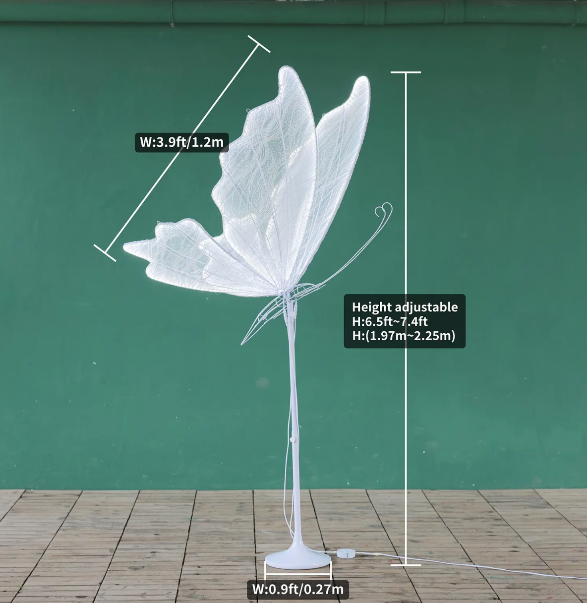 set of 4 LED butterflies and a flower 5 pcs total