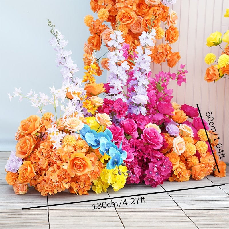 WeddingStory Shop 130x50cm flower row Multicolor Artificial Flower Arch Decor