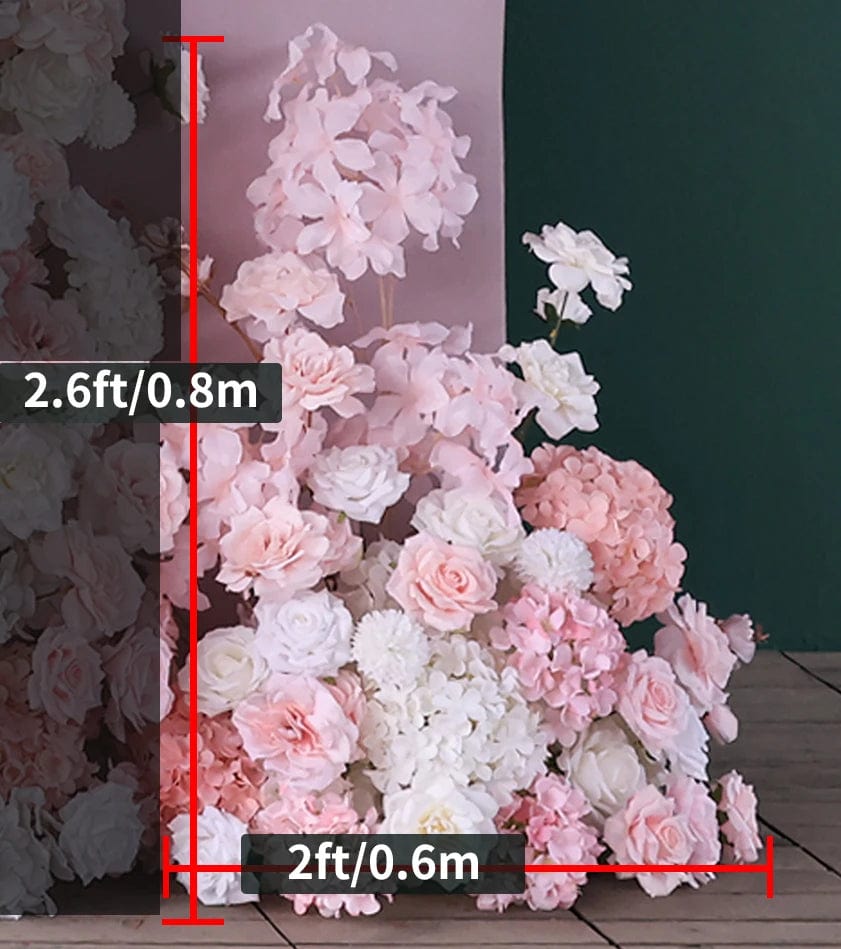 WeddingStory Shop 80x60cm flower Stunning Pink White Rose Hydrangea Floral Arrangement - Perfect for Weddings, Parties, and Events!