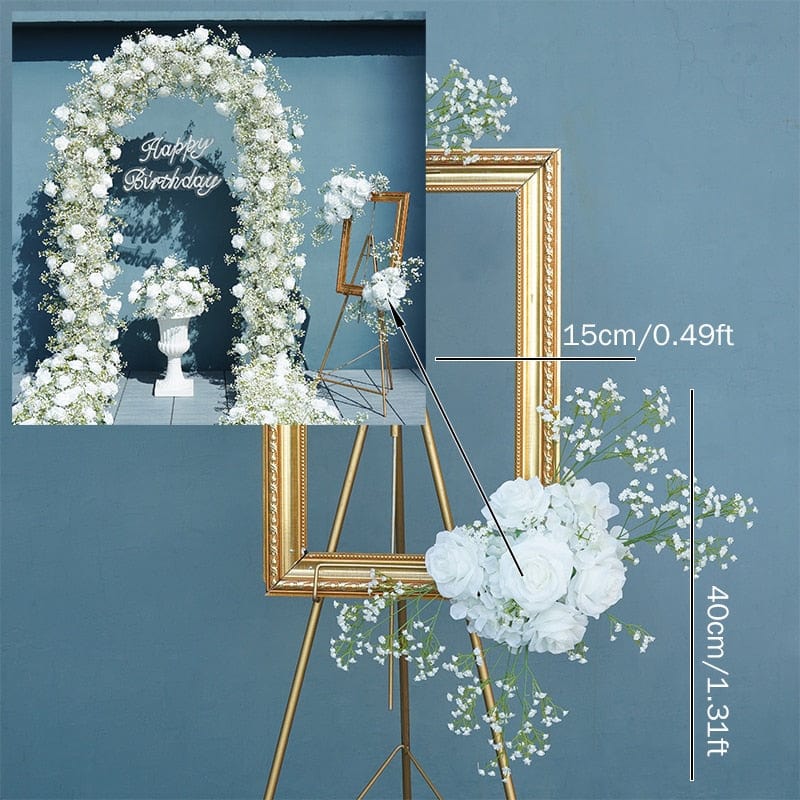 WeddingStory Shop 40x15cm sign flower Luxury White Babysbreath artificial flowers for Arch Decoration