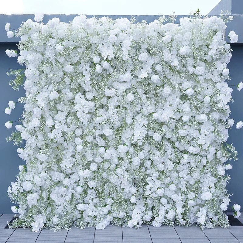 WeddingStory Shop 1.5x2 M (4.9x6.6ft) / White flower wall White Gypsophila Orchid Flower Wall