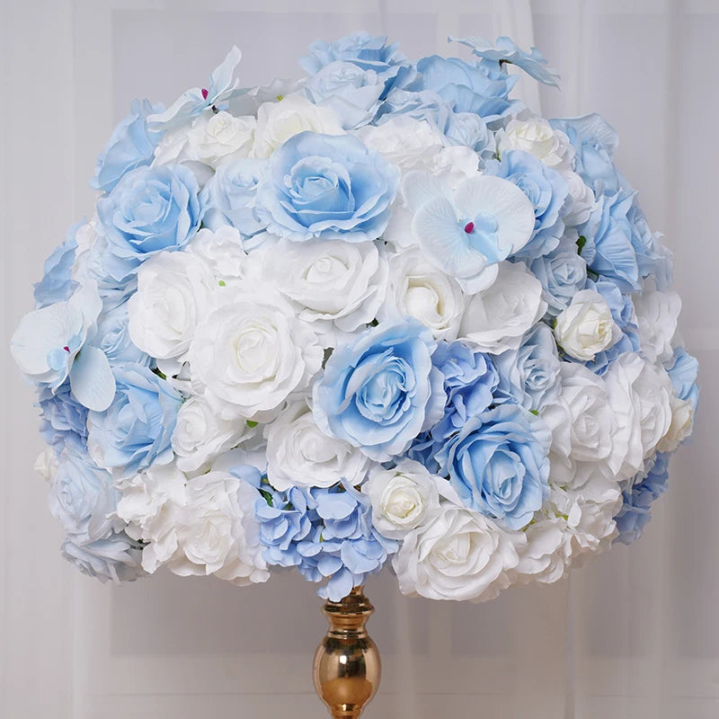Baby Blue and White Rose Wedding Backdrop