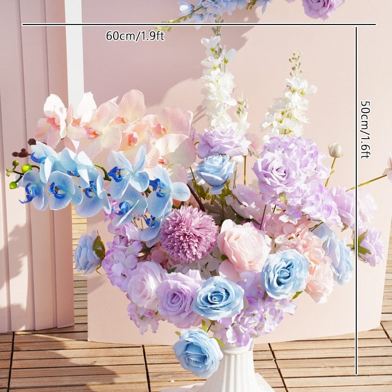 WeddingStory Shop 60x50cm table flower Pink Blue Purple roses flower arrangement