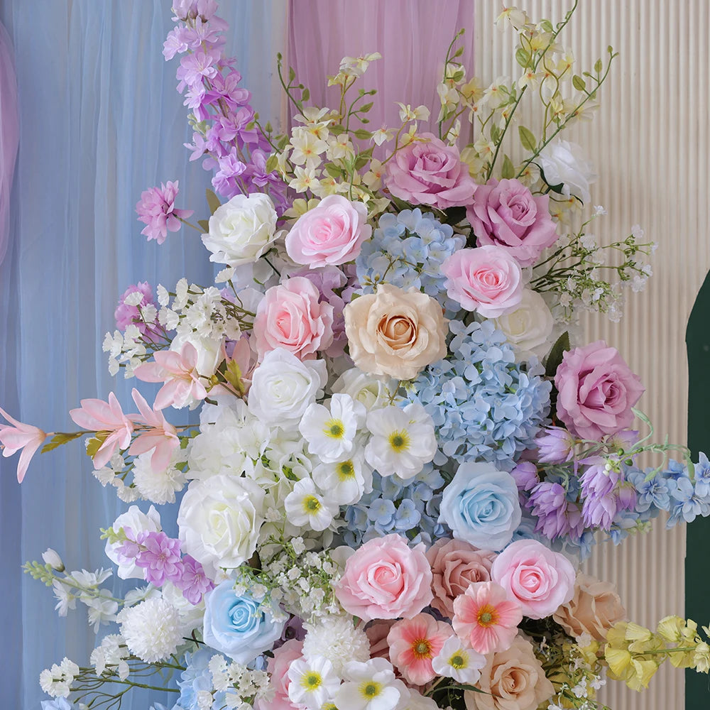 Marshmallow color Artificial Flower Runner for Wedding Backdrop