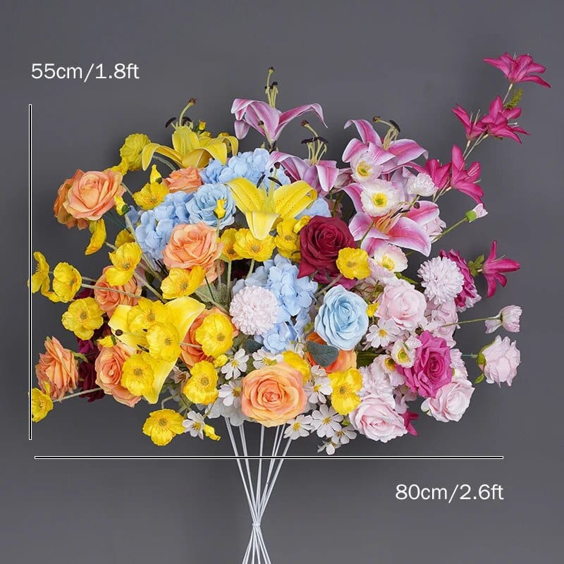 WeddingStory Shop 80x55cm table flower Colorful Floral Arrangement For Wedding Backdrop
