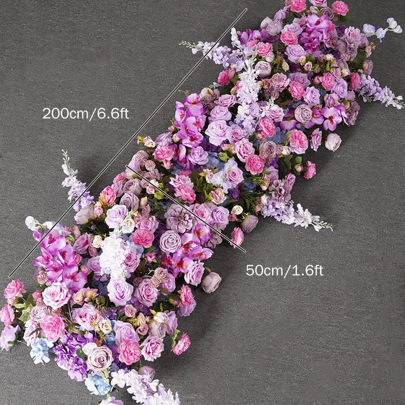 WeddingStory Shop 200x50cm flower row Silk Purple Wedding Flower Arrangement