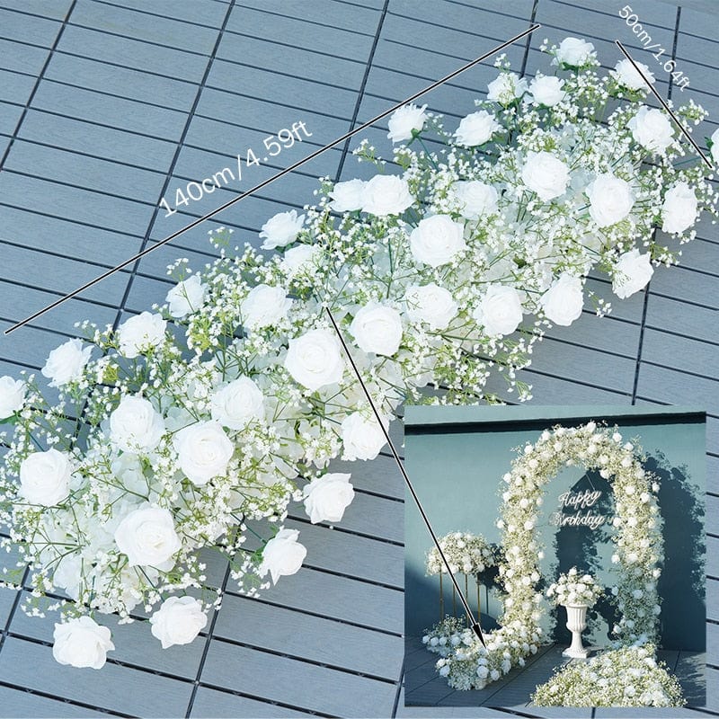 WeddingStory Shop 140x50cm flower row Luxury White Babysbreath artificial flowers for Arch Decoration