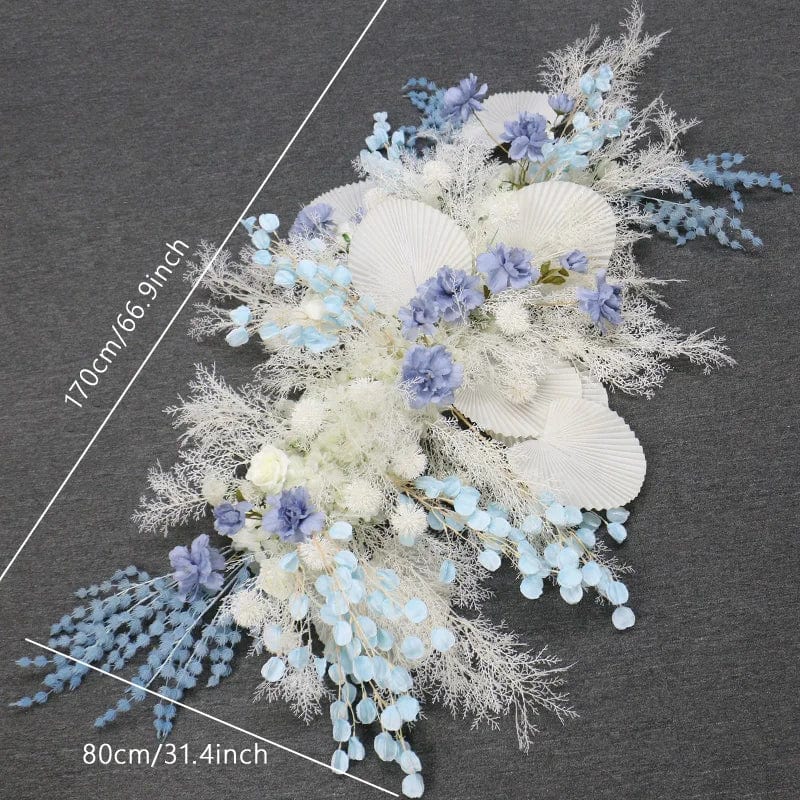 WeddingStory Shop 170x80cm blue row White Arch Flower Backdrop Flowers