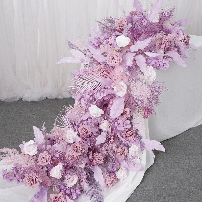WeddingStory Shop Luxury Purple Rose  Flower Row Arrangement