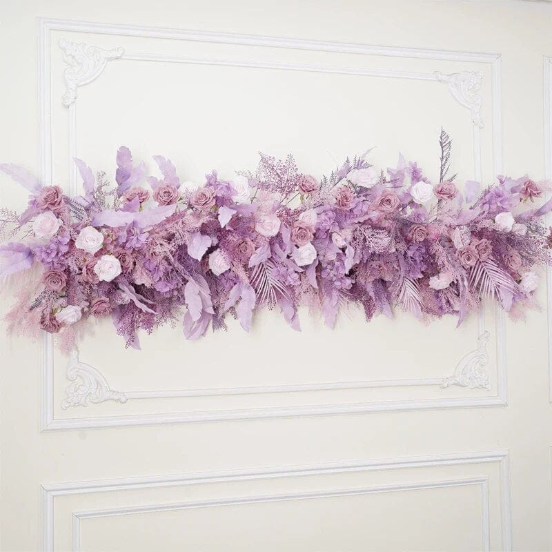 WeddingStory Shop 200x60cm flower row Luxury Purple Rose  Flower Row Arrangement