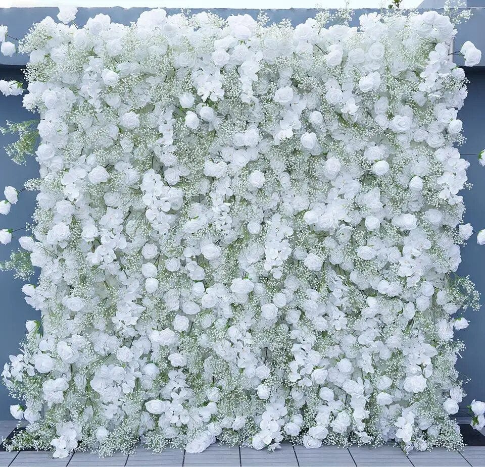 WeddingStory Shop White Gypsophila Orchid Flower Wall
