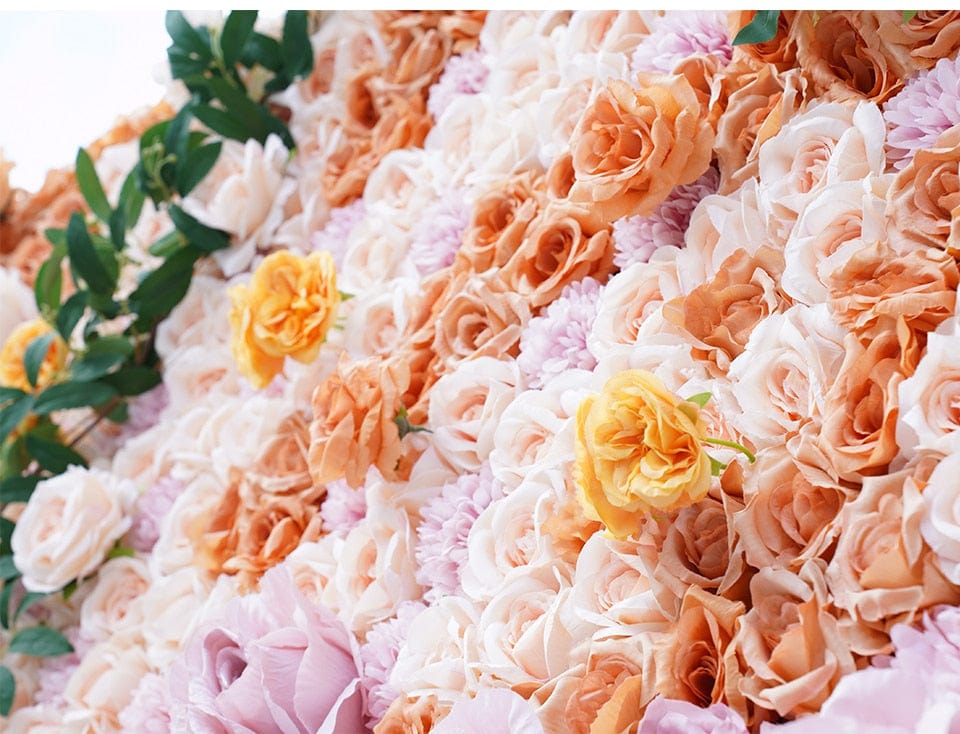 WeddingStory Shop 2.4x3M(8x10ft) 5D Orange Purple Flower Wall