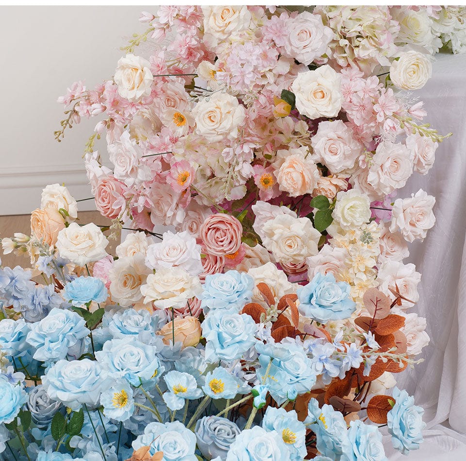 WeddingStory Shop Luxury Table Runner in soft pink and baby blue