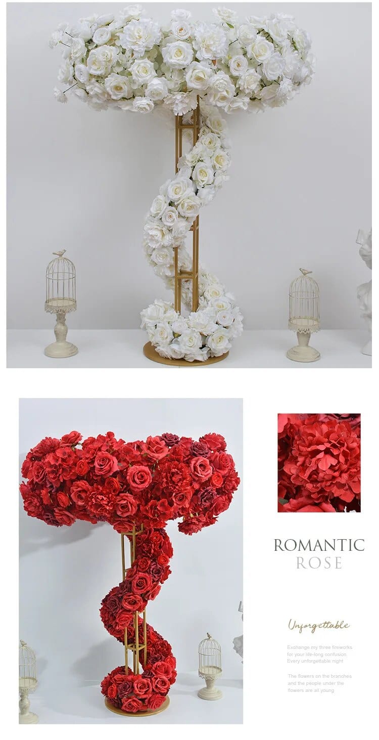 WeddingStory Shop Wedding Table Centerpiece Gold Stand with flower arrangement